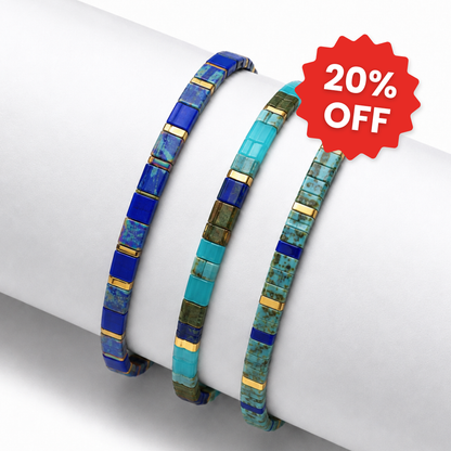 Deep Sea (Set mit 3 Tile-Perlenarmbands)