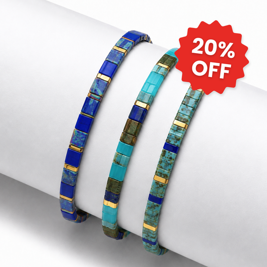 Deep Sea (Set mit 3 Tile-Perlenarmbands)