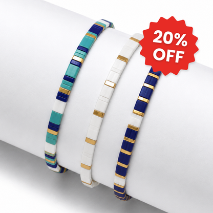 Marina (Set mit 3 Tile-Perlenarmbands)